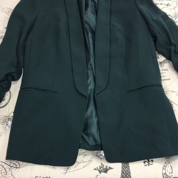 DKNY Ruched-Sleeve Open-Front Blazer - Picture 3 of 7